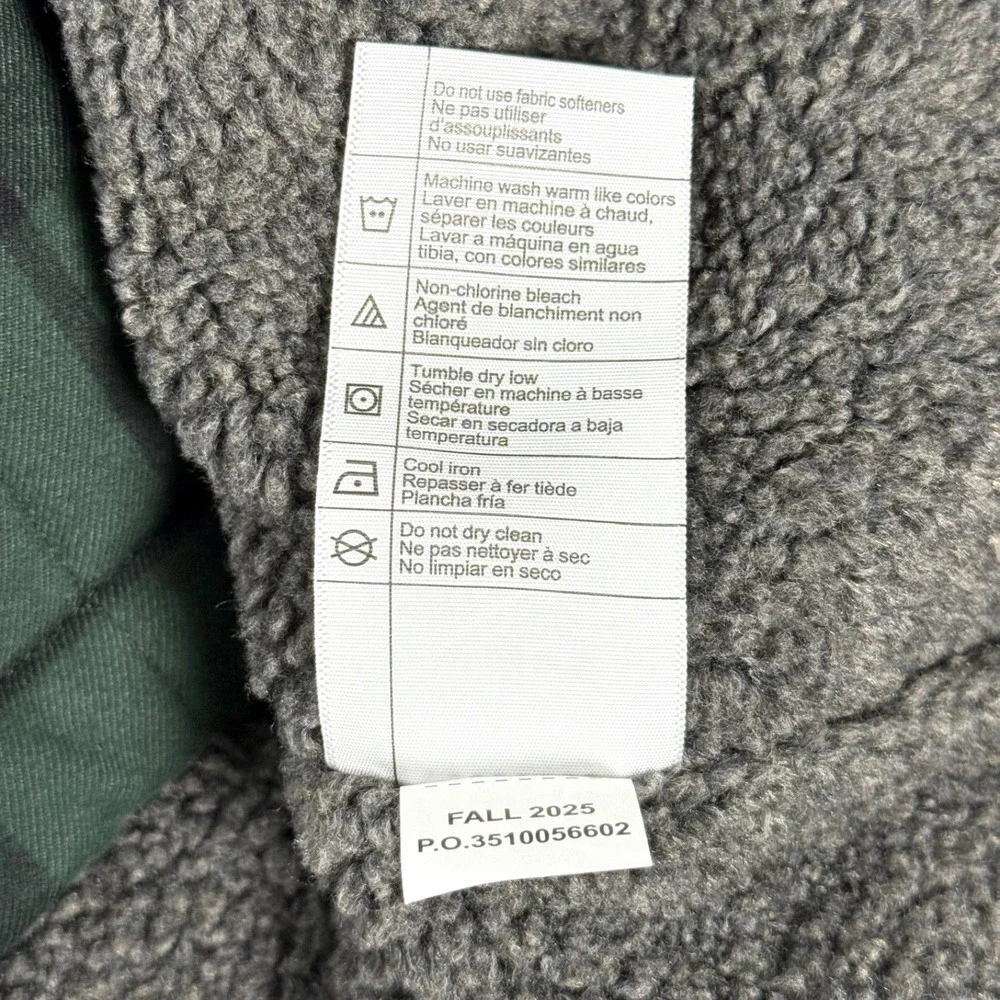 Carhartt TJ4452 Green Plaid Sherpa Lined Flannel Shirt Jacket Sz S NWT